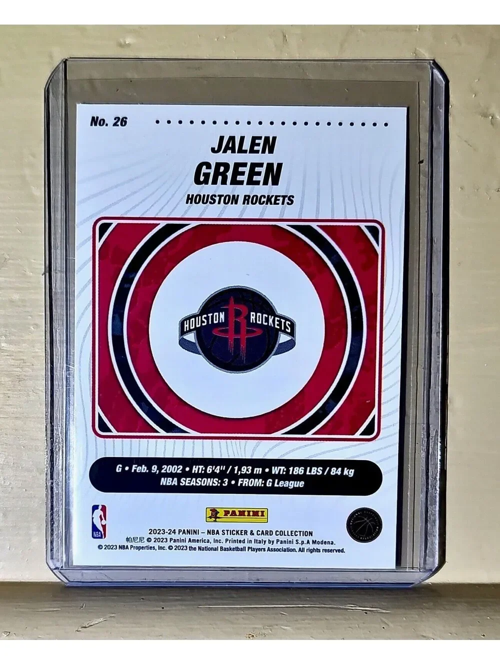 Jalen Green 2023-24 Panini NBA Basketball #26 Card Houston Rockets